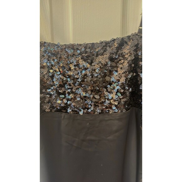 House of Harlow 1960 Sequined Adjustable Strap Black Satin Slip Dress Large NEW - Picture 5 of 8